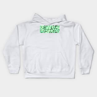 Abstract Green Squares Pattern Kids Hoodie